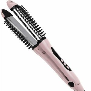 3 in 1 Ceramic Tourmaline PTC Fast Heater Hair Curler, Straightener & Hot Brush